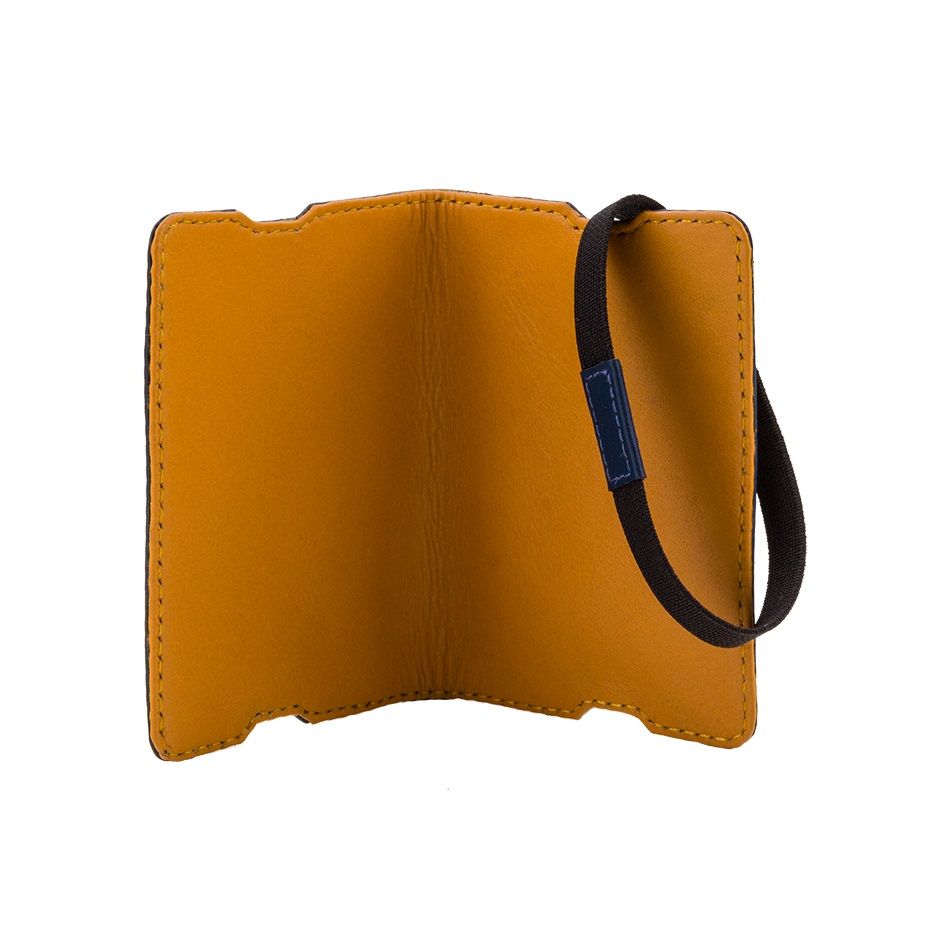 Minimalist Leather Wallet Reza - Blue/Yellow